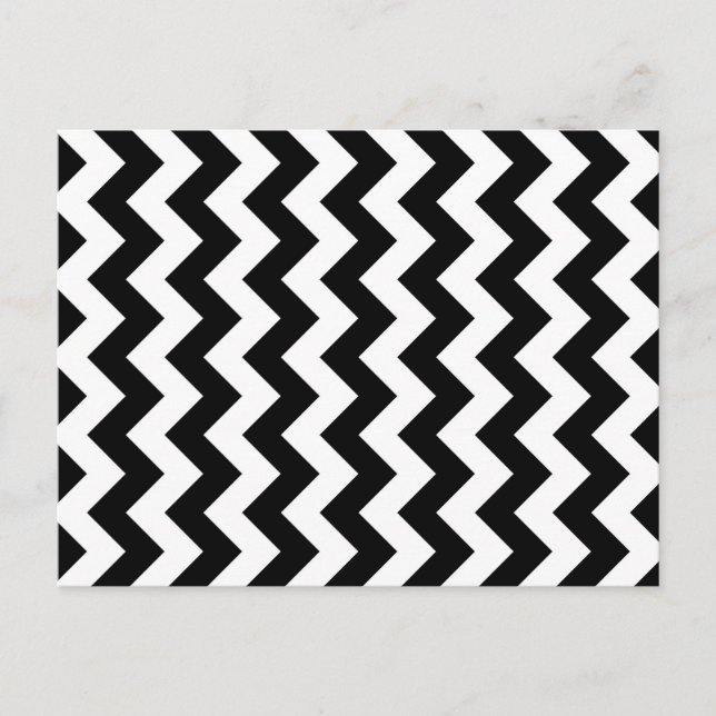 Black and White Zigzag Postcard (Front)