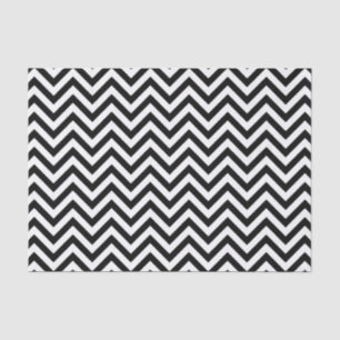 Black and White Zigzag Stripes Chevron Pattern Tissue Paper