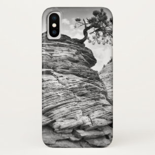 Black and White Zion Art Bonsai Tree iPhone X Case