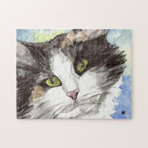 Black and WhiteCalico Cat Jigsaw Puzzle