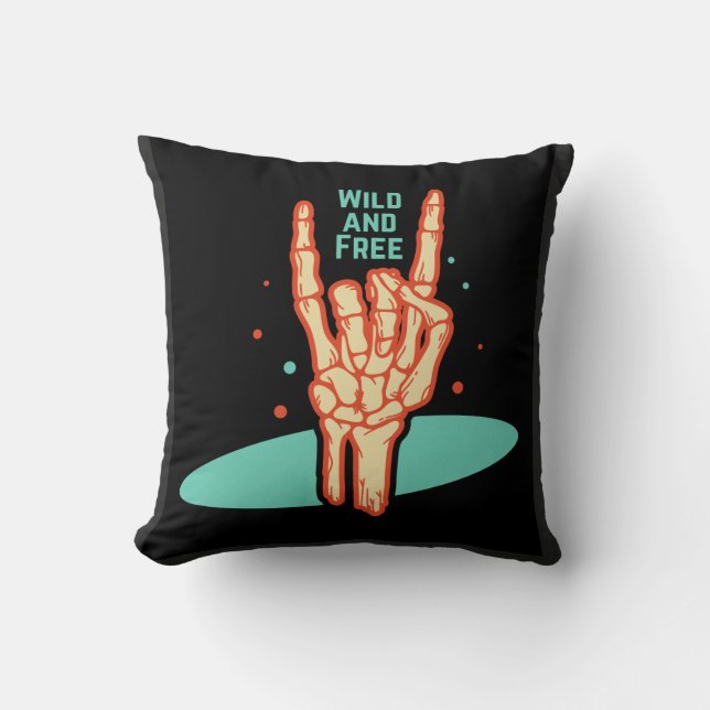 Black and Wild pillow with Retro Design. (Front)