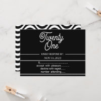 Black and Withe Modern 21st Birthday Party