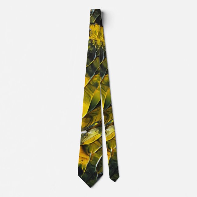 Black and Yellow Abstract Art Tie (Front)