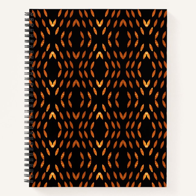 Black and yellow Abstract Dot Pattern Notebook (Front)