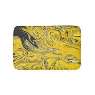 Black And Yellow Abstract Painting Best fine art Bath Mat