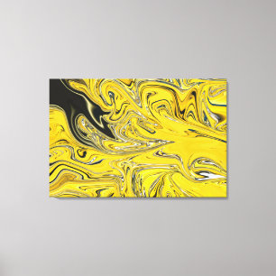 Black And Yellow Abstract Painting Best fine art Canvas Print
