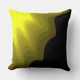 Black and yellow abstract pattern painting cushion