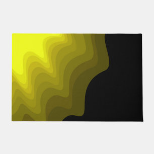 Black and yellow abstract pattern painting  doormat