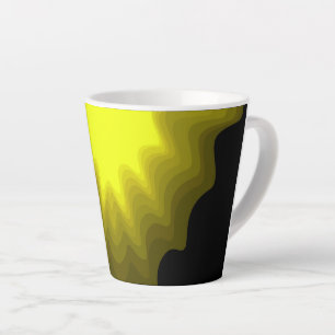 Black and yellow abstract pattern painting  latte mug