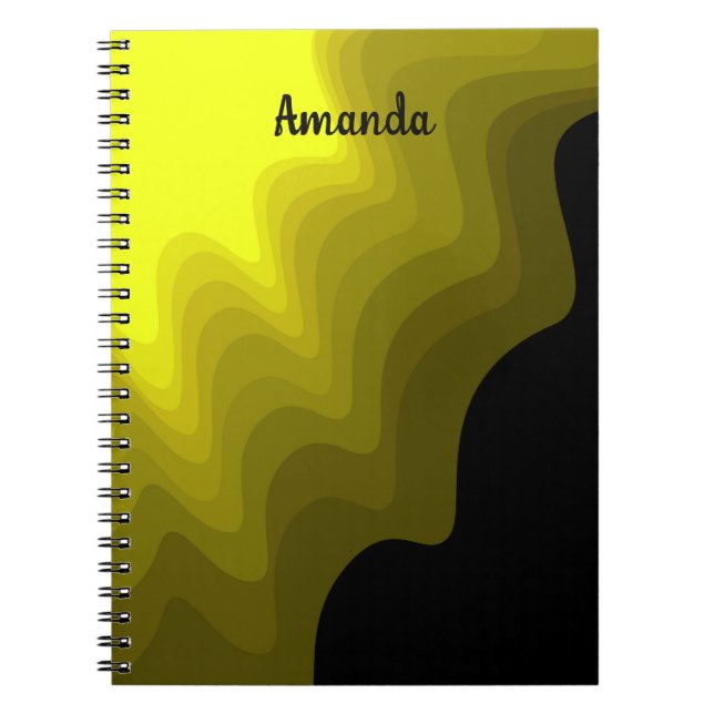 Black and yellow abstract pattern painting  notebook (Front)