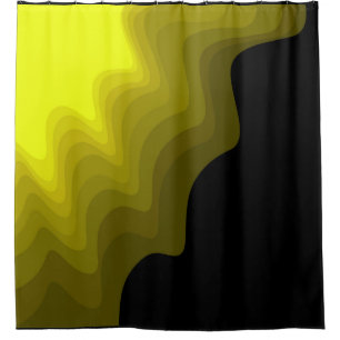 Black and yellow abstract pattern painting  shower curtain