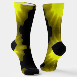 Black and yellow abstract pattern painting socks
