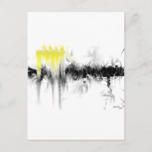 Black and Yellow Abstract Postcard