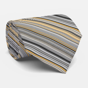 Black and Yellow Abstract Stripe Pattern Tie