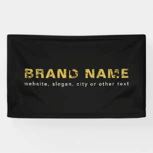Black and Yellow Artsy Grunge Business Name Banner