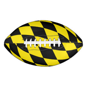 Black and Yellow Bavaria Diamond Flag Pattern Football