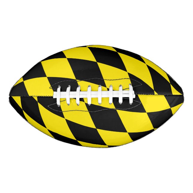 Black and Yellow Bavaria Diamond Flag Pattern Football (Front)