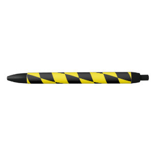 Black and Yellow Bavaria Diamond Flag Pattern Ink Pen