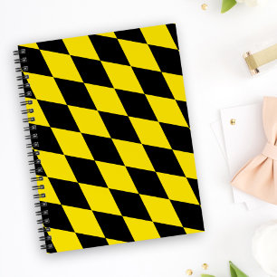 Black and Yellow Bavaria Diamond Flag Pattern Planner