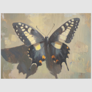 Black and Yellow Butterfly Decoupage Paper