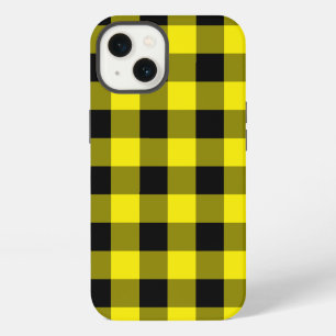 Black and Yellow Check iPhone Case