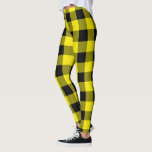 Black and Yellow Check Leggings<br><div class="desc">Black & Yellow Plaid Checked Leggings</div>