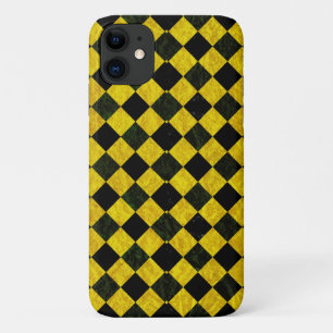Black and yellow chequered pattern iPhone 11 case
