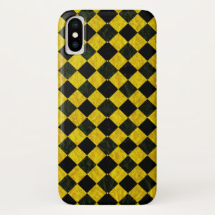 Black and yellow chequered pattern iPhone x case