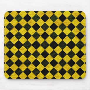 Black and yellow chequered pattern mouse pad