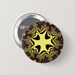 Black and Yellow Cross 6 Cm Round Badge