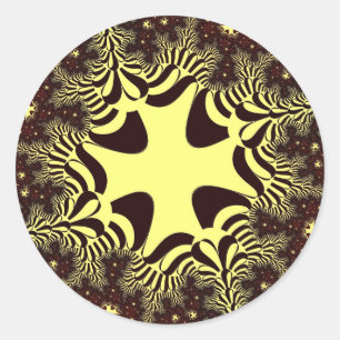 Black and Yellow Cross Classic Round Sticker