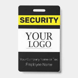 Black and Yellow Custom Logo Security Guard ID Badge