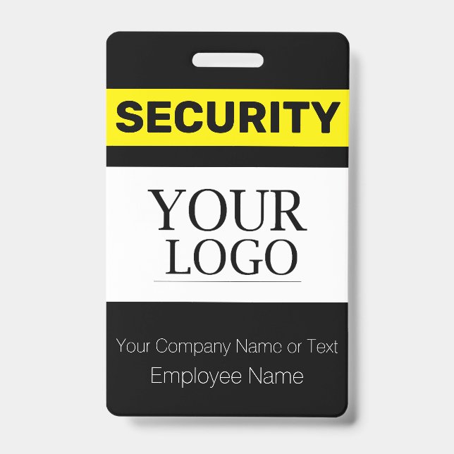 Black and Yellow Custom Logo Security Guard ID Badge (Front)