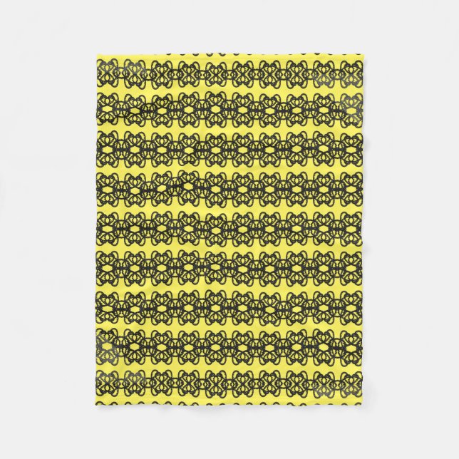 Black And Yellow Fleece Blanket (Front)