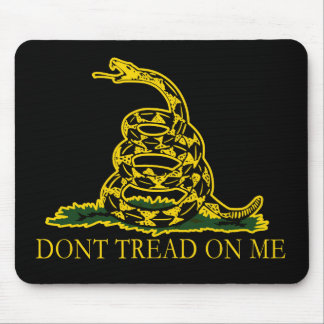 Black and Yellow Gadsden Flag, Don't Tread on Me! Mouse Pad
