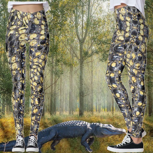 Black and Yellow "Gator Skin" Leggings (Creator Uploaded)