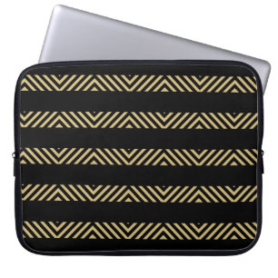 Black and Yellow geometric design Laptop Sleeve