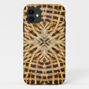 Black and yellow kaleidoscope fur pattern iPhone 11 case
