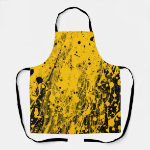 Black and Yellow Paint Splashes Apron