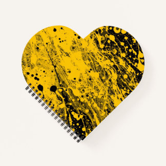 Black and Yellow Paint Splashes Notebook