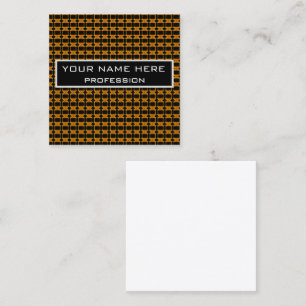 black and yellow pattern square business card
