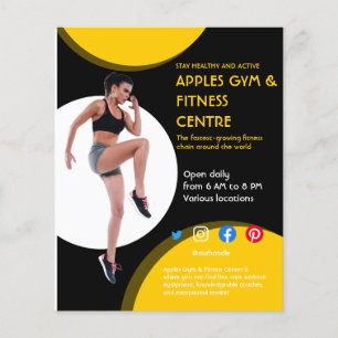 black and yellow Photo gym personal trainer fit  F Flyer
