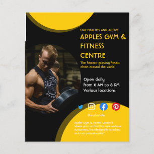 black and yellow Photo gym personal trainer fit  F Flyer