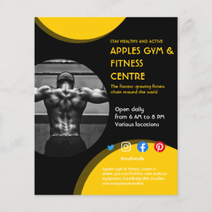 black and yellow Photo gym personal trainer fit  F Flyer
