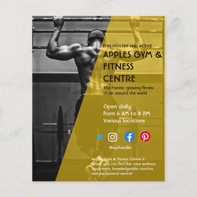 black and yellow Photo gym personal trainer fit Fl Flyer (Front)