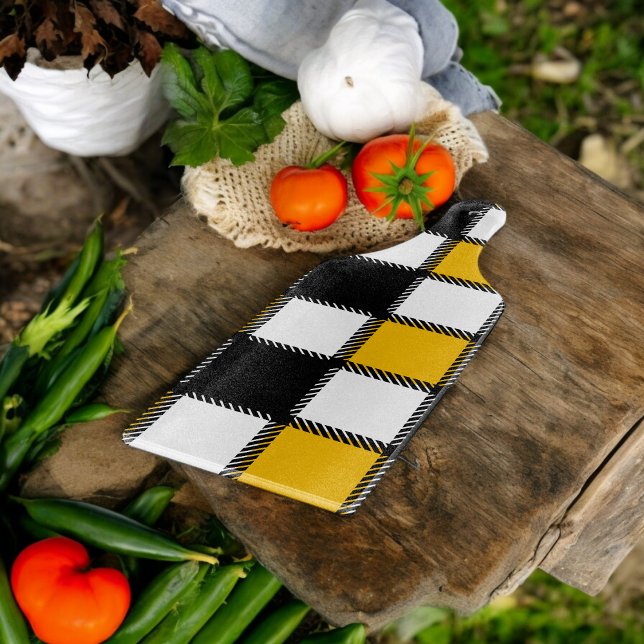 Black and Yellow Plaid Check Cutting Board ( Chopping Board)