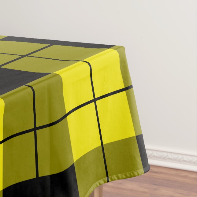 Black and Yellow Plaid Tablecloth (In Situ)