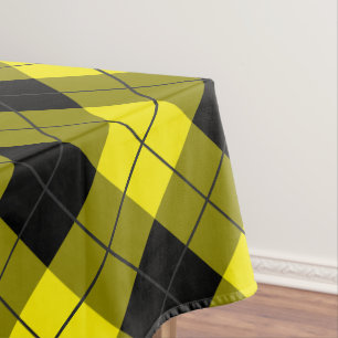 Black and Yellow Plaid Tablecloth