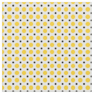 black and yellow polka dot fabric