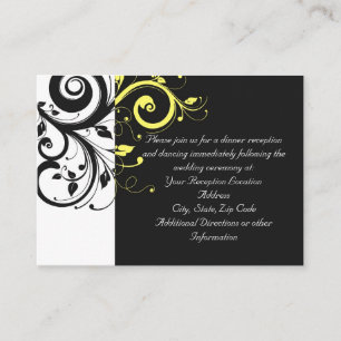 Black and Yellow Reverse Swirl Enclosure Card